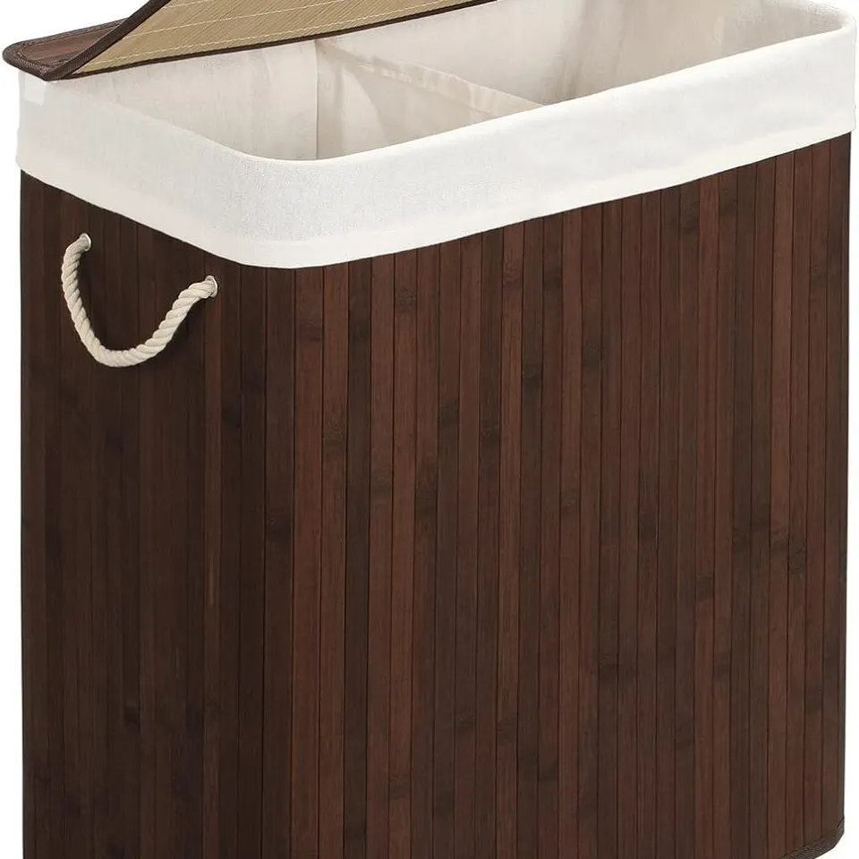 BOXED SONGMICS - LAUNDRY BASKET WITH LID - BAMBOO LAUNDRY BASKET