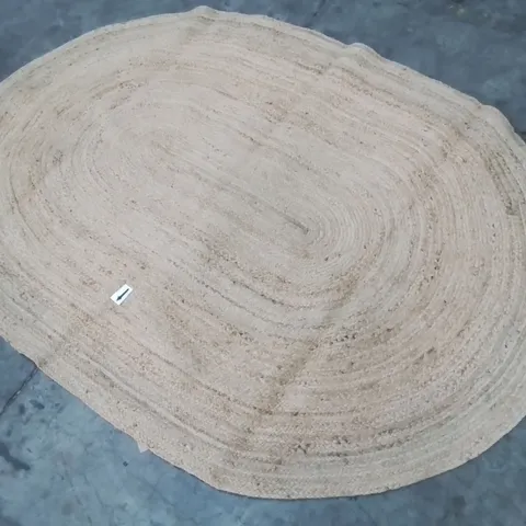BUSCHER SOLID COLOUR HAND WOVEN OVAL NATURAL AREA RUG 