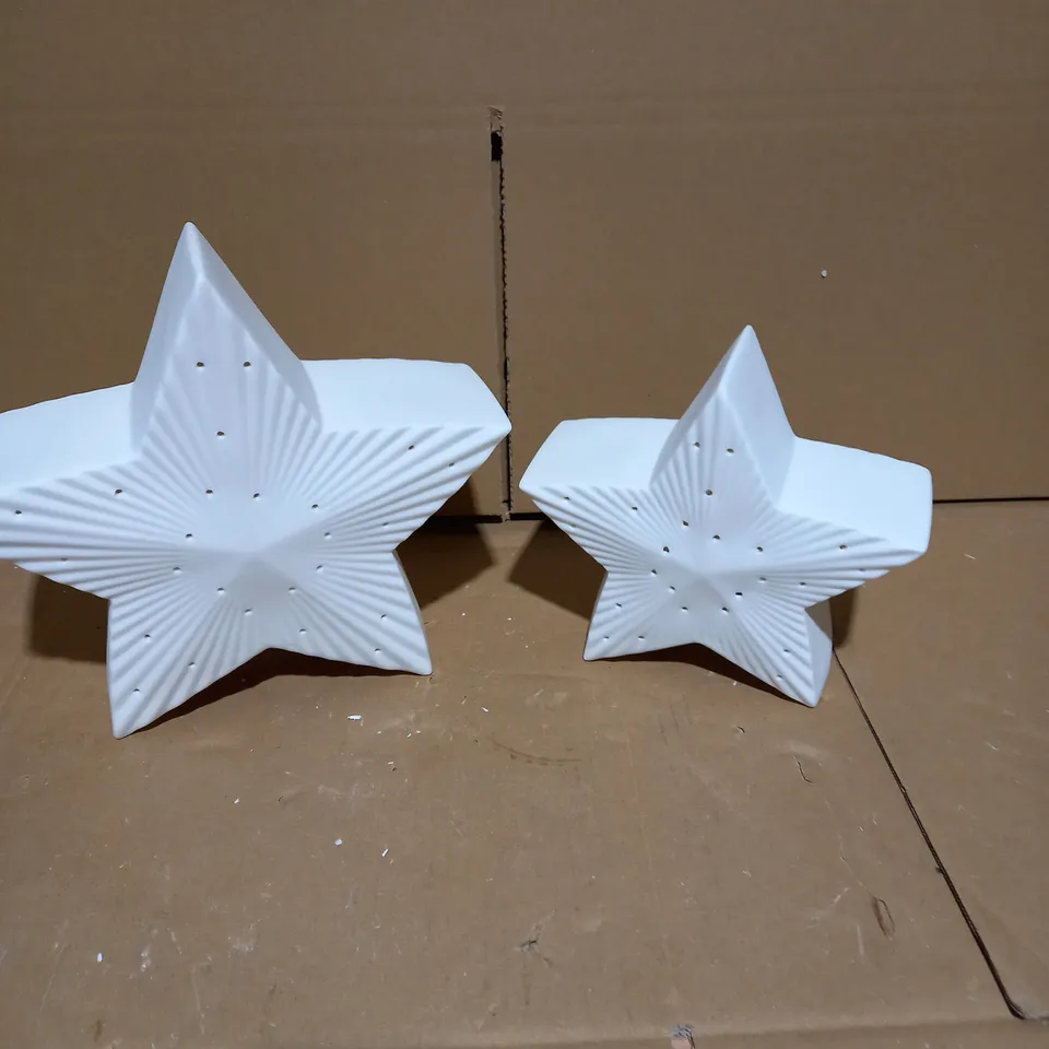 K BY KELLY HOPPEN SET OF 2 LARGE CERAMIC LIGHT UP ORNAMENTS
