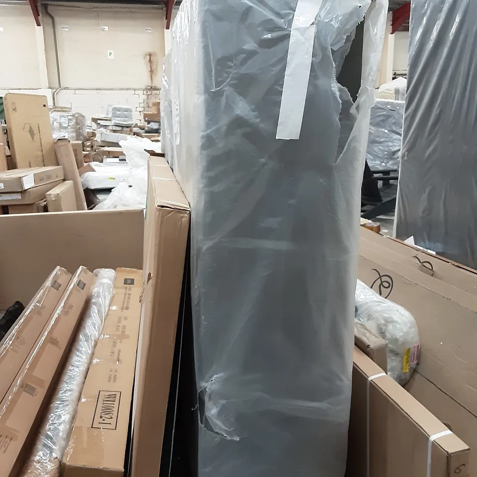 WRAPPED VELVET GREY BED BASE , DOUBLE. 2 PARTS 