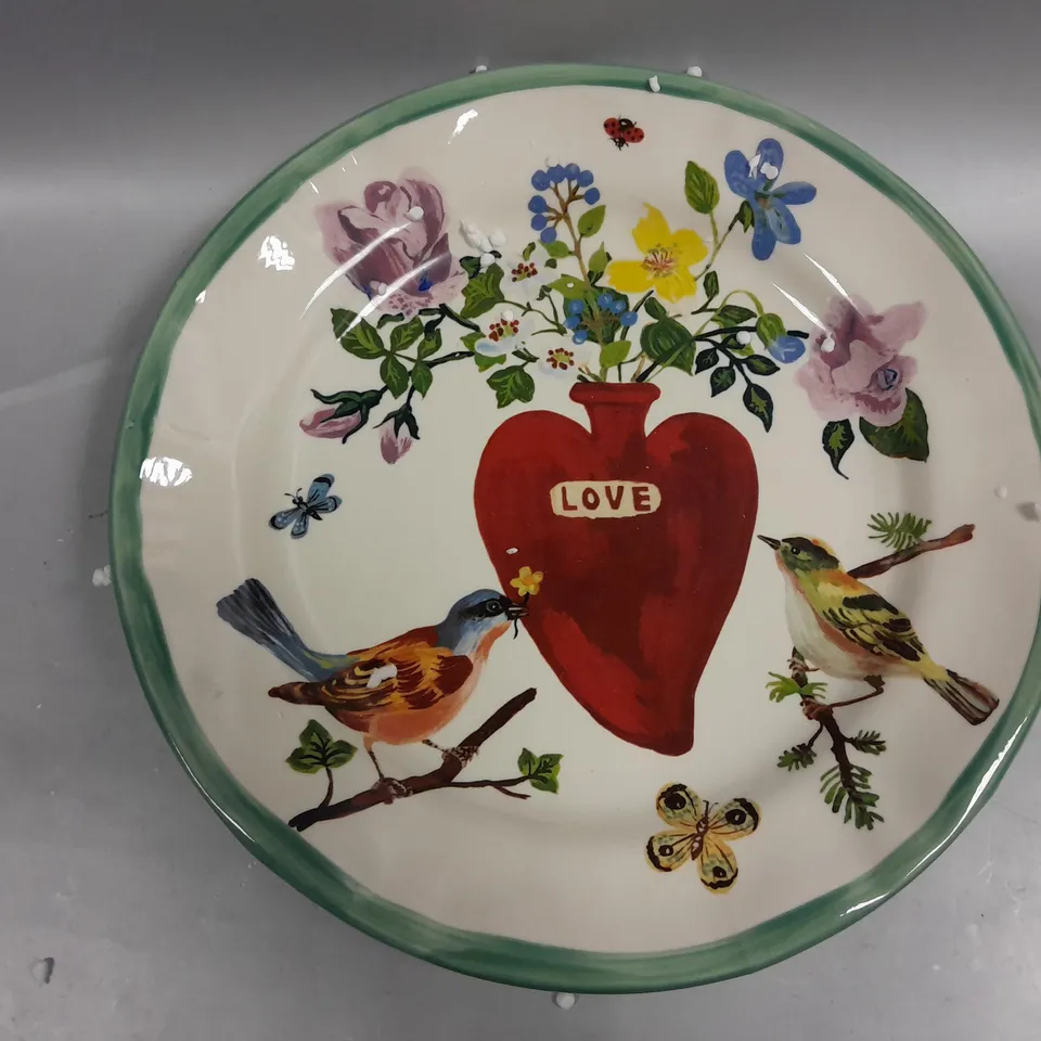 ANTHROPOLOGIE NATALIE PETE LOVE DECDORATIVE PLATE