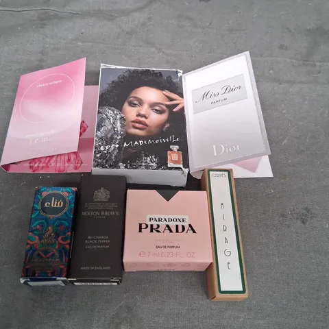 LARGE QUANTITY OF ASSORTED SAMPLE AND TESTER FRAGRANCES TO INCLUDE; DIOR, PRADA, CHANEL, HERMES AND VALENTINO