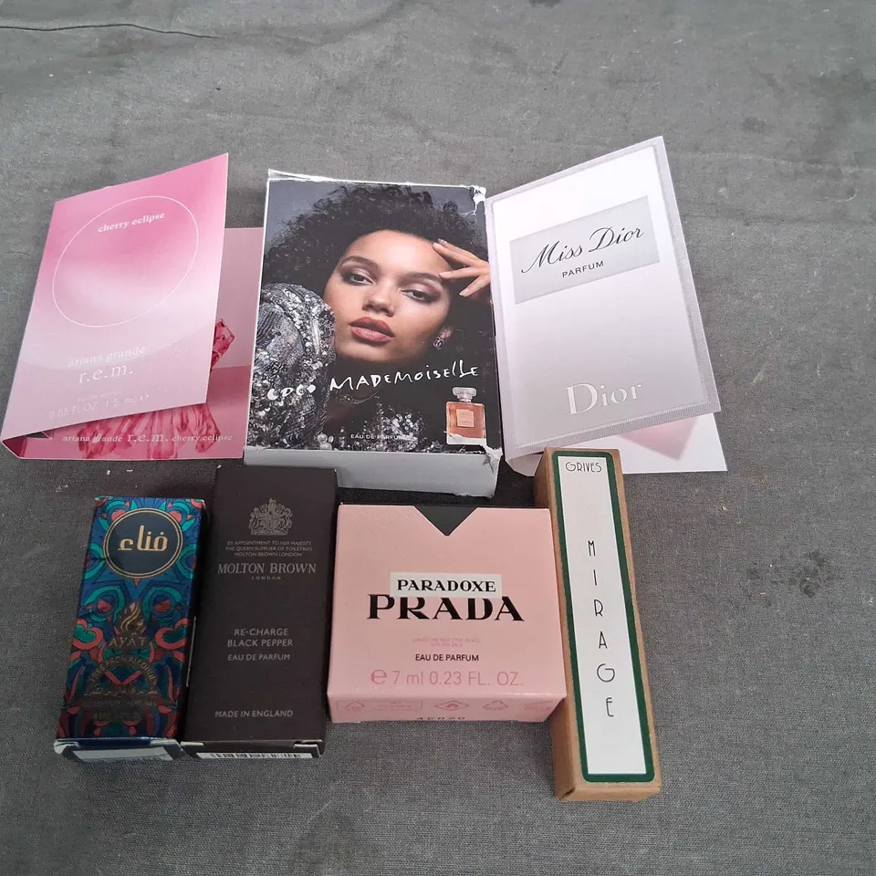 LARGE QUANTITY OF ASSORTED SAMPLE AND TESTER FRAGRANCES TO INCLUDE; DIOR, PRADA, CHANEL, HERMES AND VALENTINO