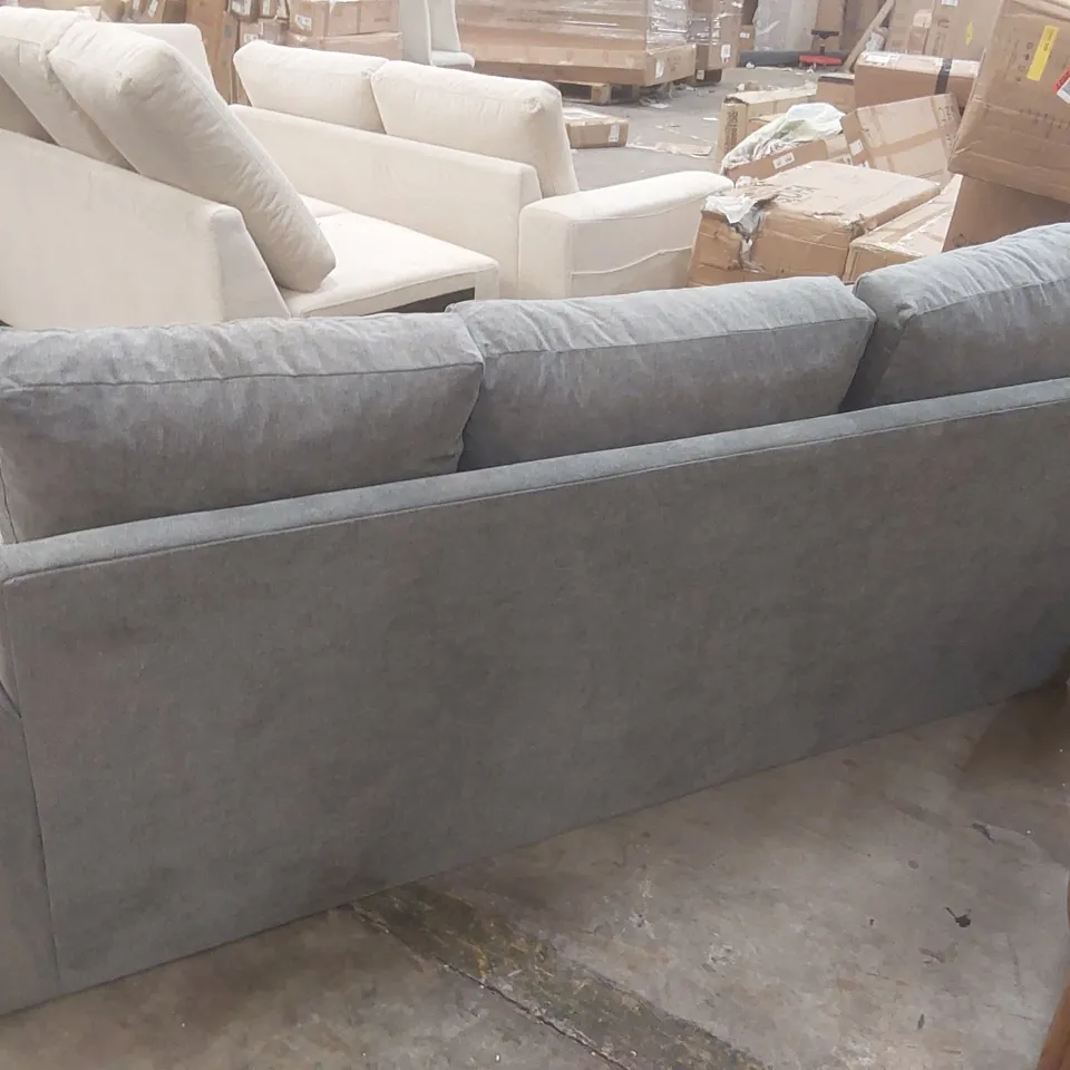 QUALITY DESIGNER FABRIC UPHOLSTERED GREY SOFA