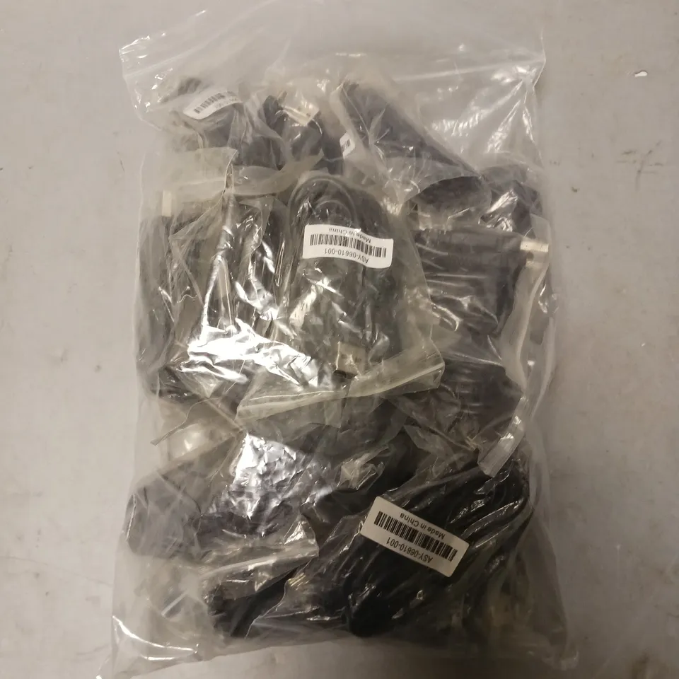 BOX OF APPROX 200 UNBRANDED MINI USB CABLES IN BLACK 
