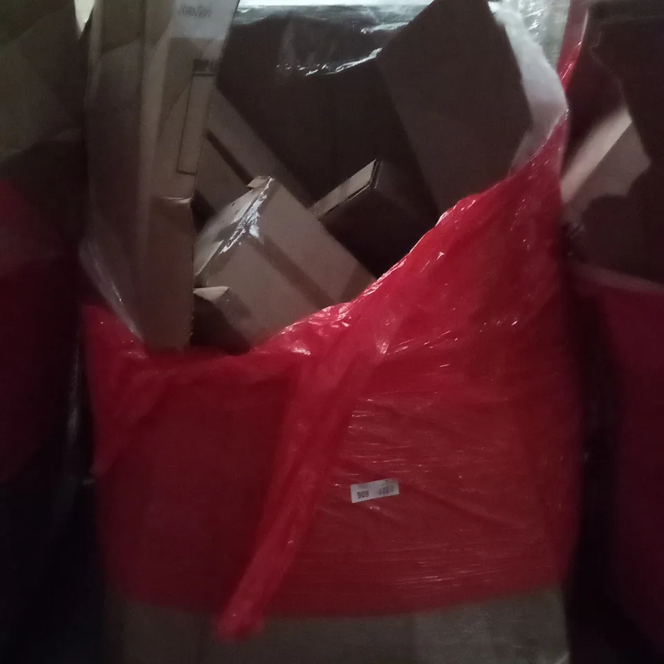 UNPROCESSED PALLET OF ASSORTED HOUSEHOLD GOODS TO INCLUDE CJOY 52" FAN, HIGHLIGHT LED LAMP, AND GARDEN PARASOL