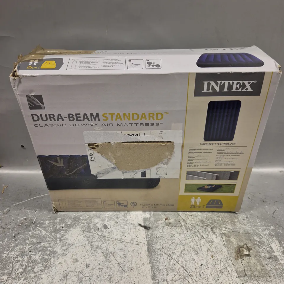 BOXED INTEX DURA-BEAM CLASSIC DOWNY AIR MATTRESS 