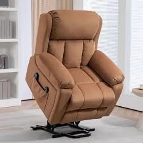 BOXED HOMCOM LEATHAIRE EIGHT MASSAGE POINT ARMCHAIR, WITH HEAT AND RECLINING BACK - BROWN (2 BOXES)