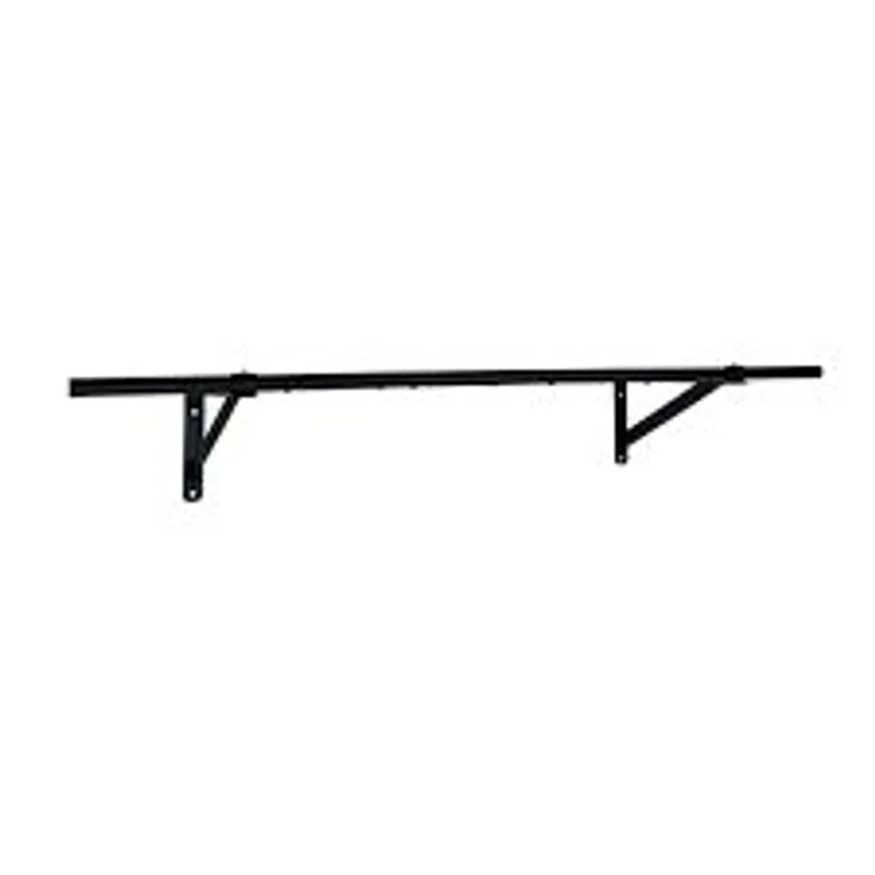 BOXED 4FT WALL MOUNTED GARMENT CLOTHES RAIL SUPER HEAVY DUTY ALL METAL BLACK