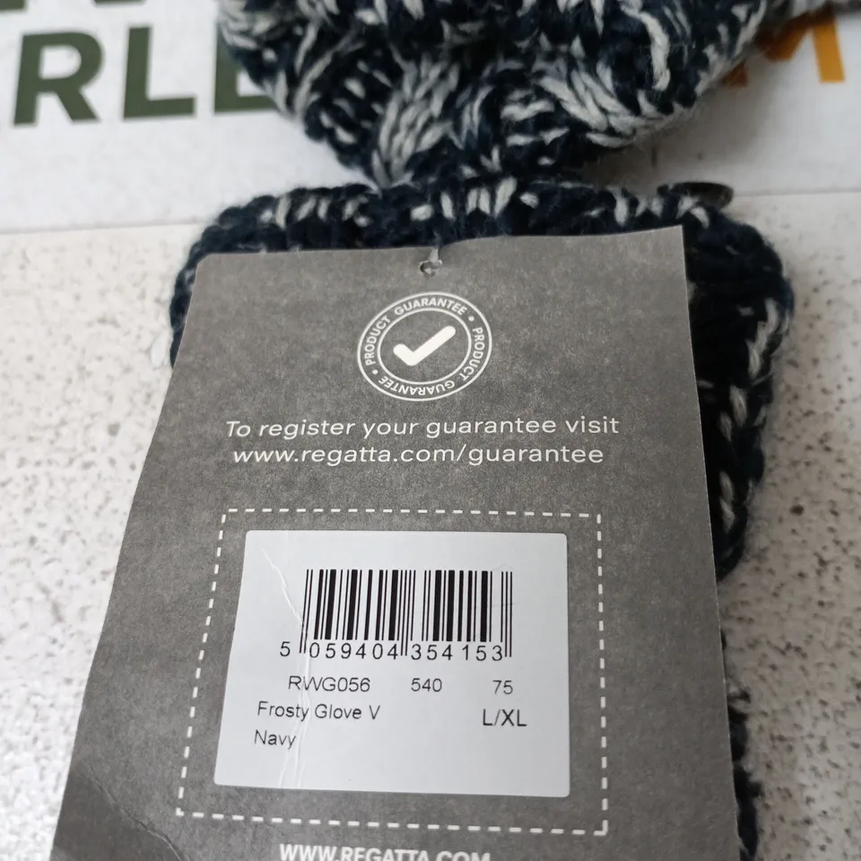 REGATTA FROSTY GLOVE V NAVY – SIZE L/XL (PAIR)