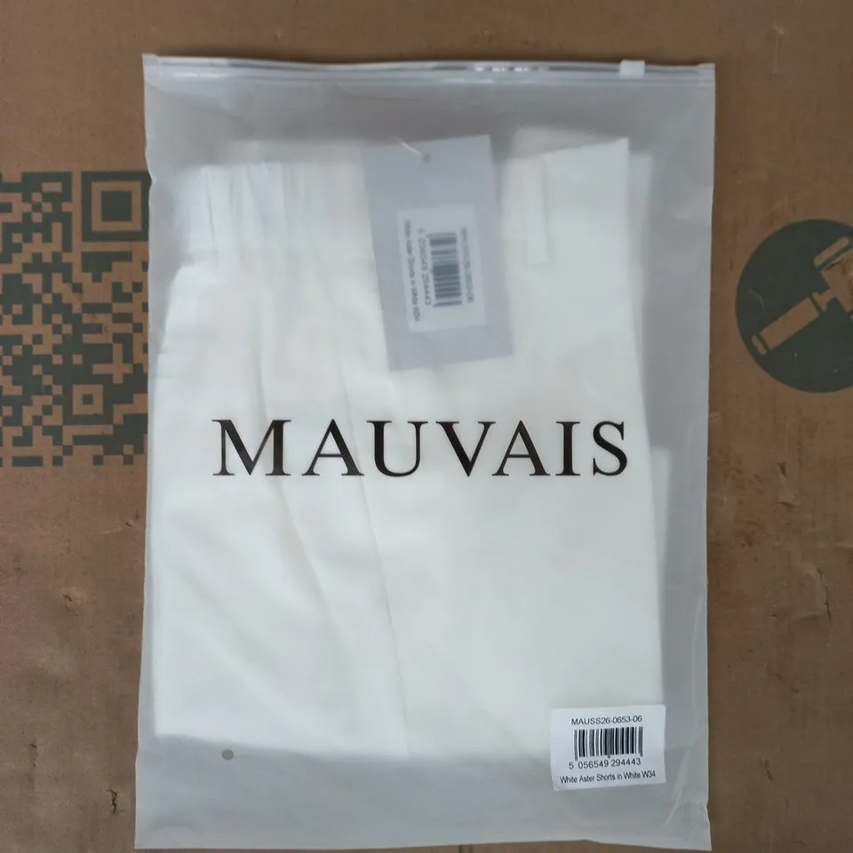 BAGGED MAUVAIS ASTER SHORTS IN WHITE SIZE W34