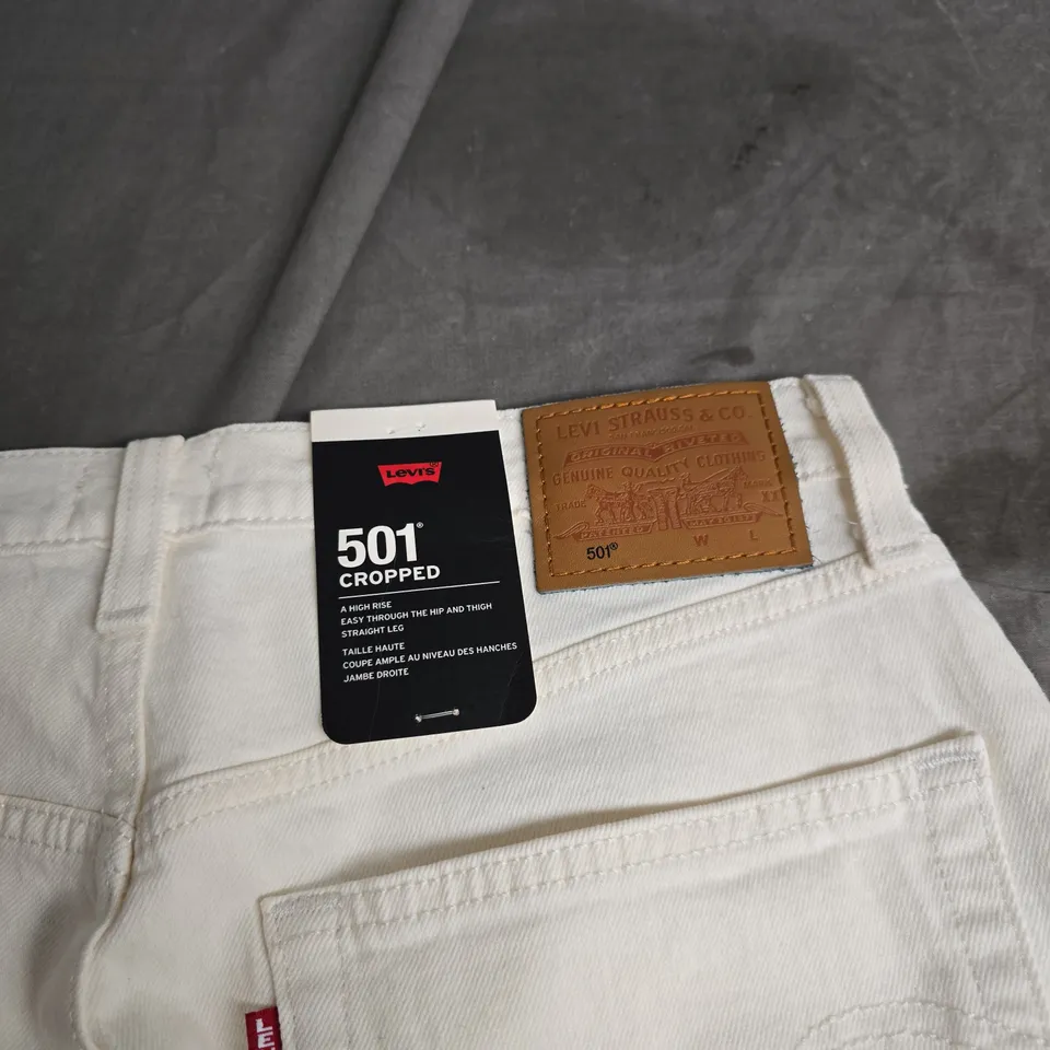 LEVI'S 501 CROPPED JEANS – WHITE DENIM – SIZE 30 X 26 – PREMIUM (SAN FRANCISCO)