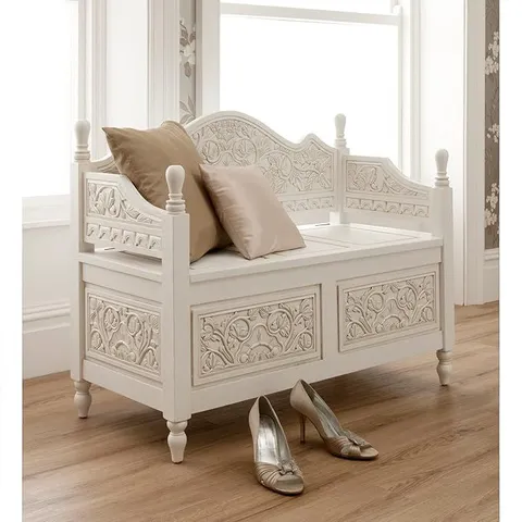 BRAND NEW BOXED HOMESDIRECT365 LA ROCHELLE ANTIQUE FRENCH STYLE MONKS BENCH