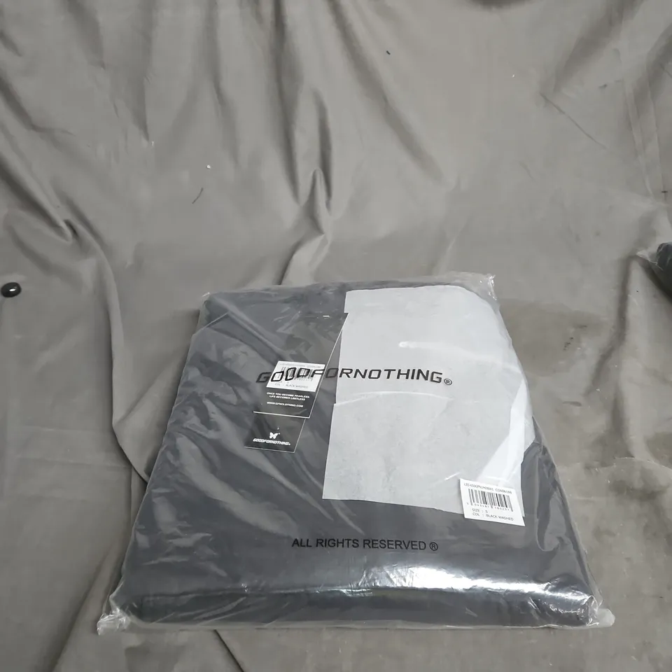 GOOD FOR NOTHING HOODY - BLACK WASHED - SIZE S 