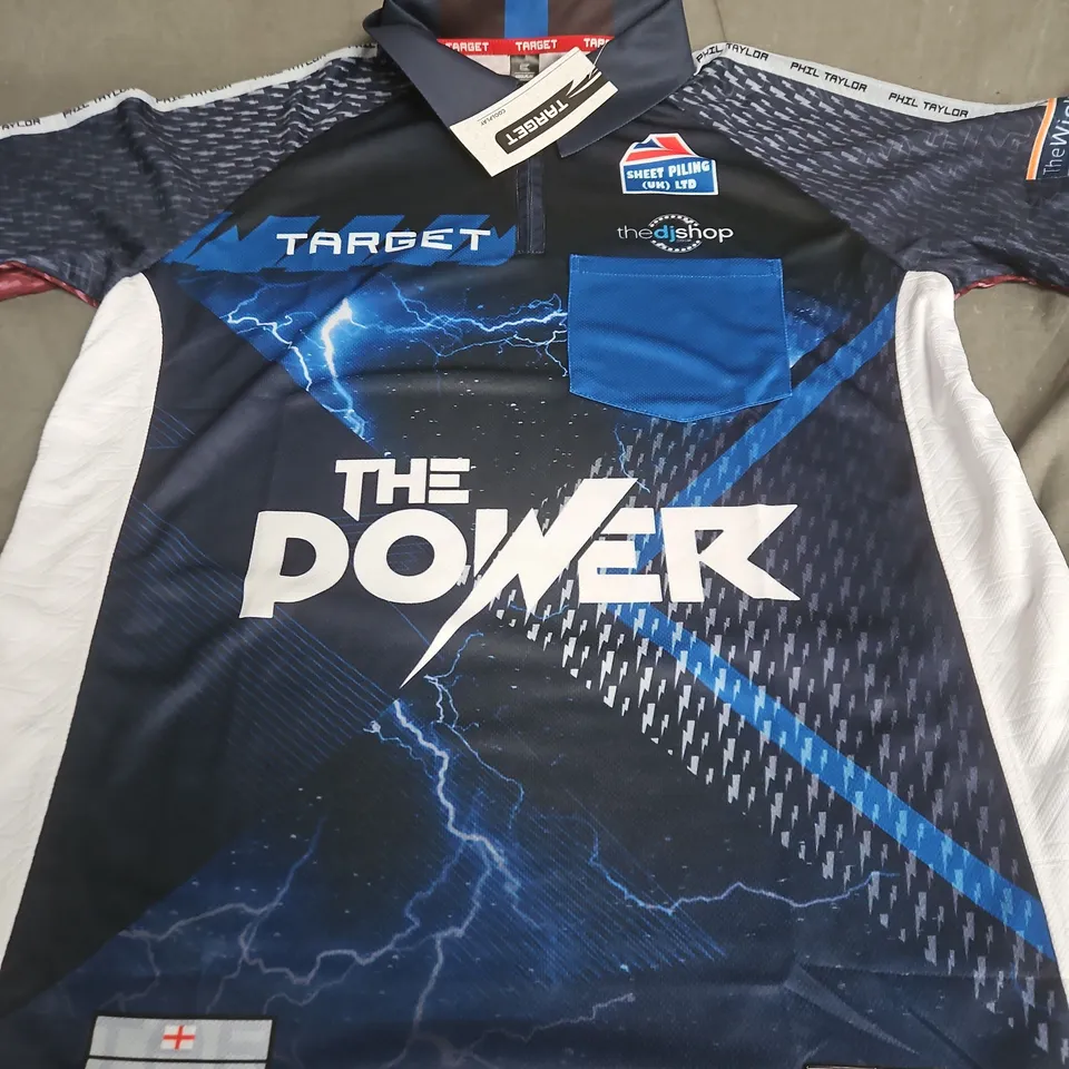  PHIL TAYLOR 'THE POWER' WITH TARGET BRANDING - SIZE M