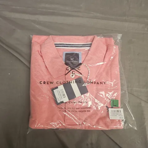 BAGGED CREW CLOTHING COMPANY CLASSIC PIQUE POLO IN PINK - LARGE