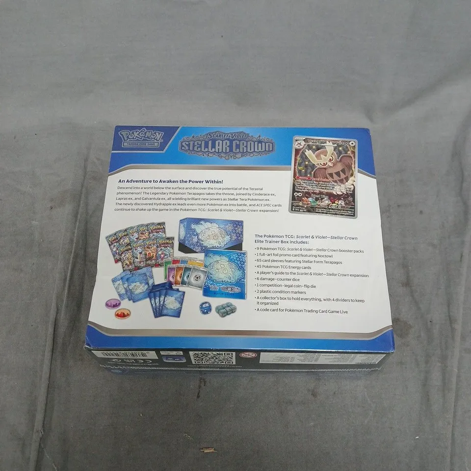 POKÉMON TRADING CARD GAME SCARLET & VIOLET STELLAR CROWN ELITE TRAINER BOX – BOXED