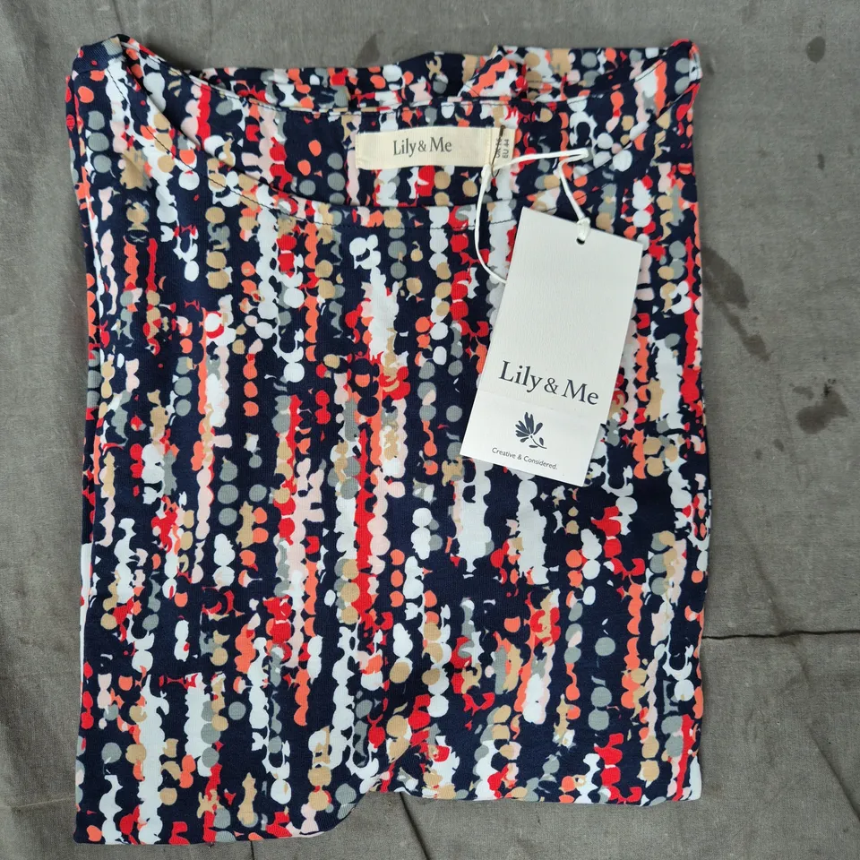 LILY & ME MONICA TOP 3/4 SLEEVE – NAVY, SIZE 16
