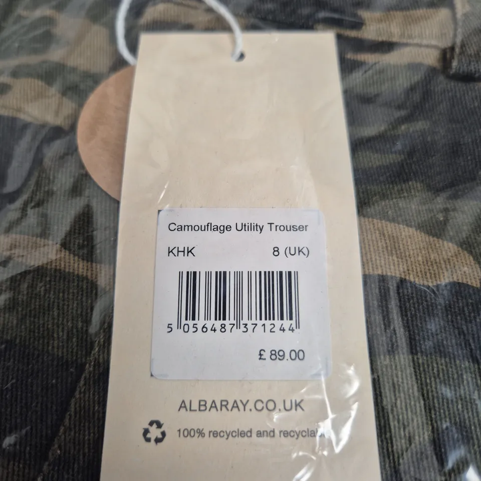 ALBARAY CAMOUFLAGE TROUSERS - SIZE 8