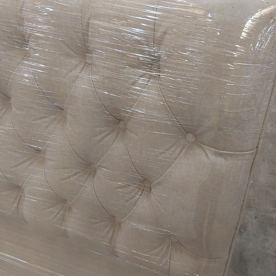 BAGGED DESIGNER 150cm KING SIZE FABRIC UPHOLSTERED HEADBOARD - BIEGE 