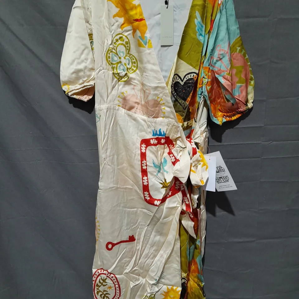 NEVER FULLY DRESSED MULTI SUNDAZED SUMMER VIENNA WRAP DRESS - UK 16