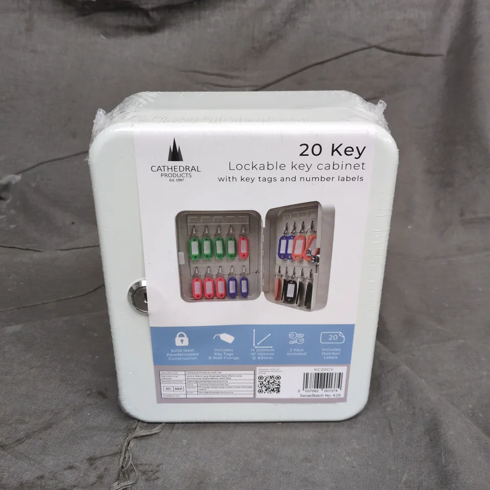 CATHEDRAL PRODUCTS 20 KEY LOCKABLE CABINET IN WHITE