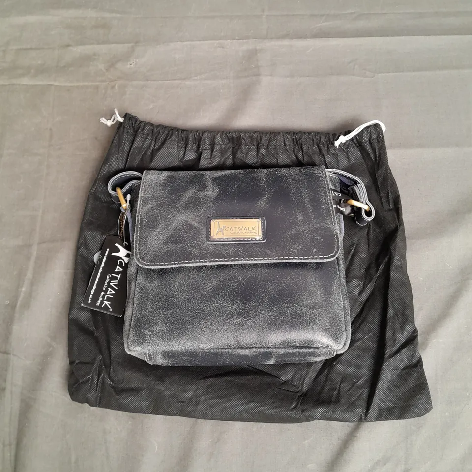 CATWALK COLLECTION LEATHER HANDBAG SABINE S BLUE ONE SIZE
