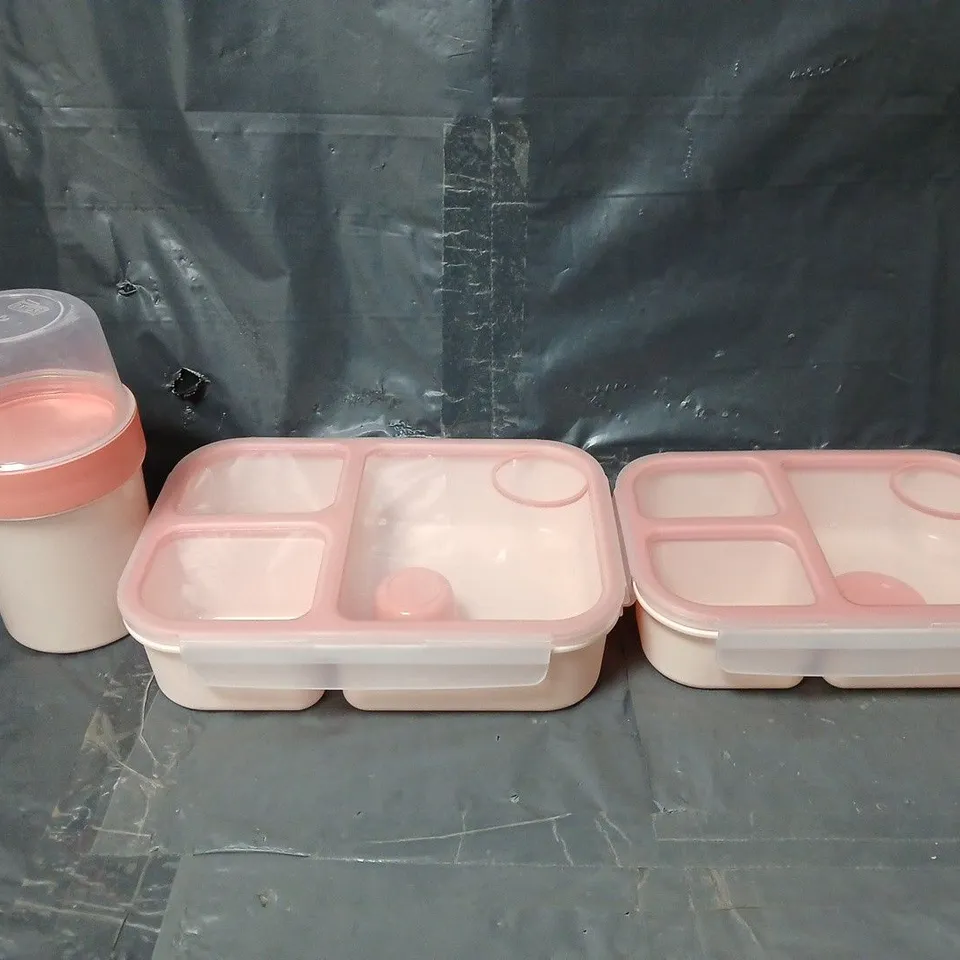 LOCKNLOCK 5 PC COOKWARE SET IN PINK/PEACH
