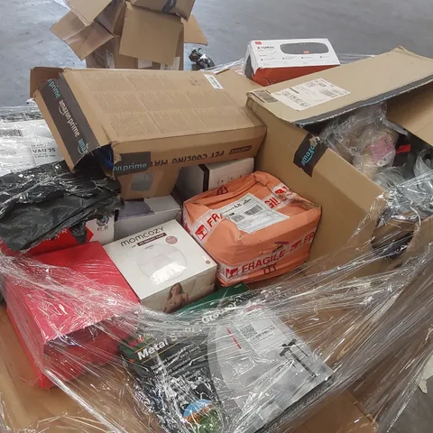 PALLET CONTAINING A LARGE ASSORTMENT OF CONSUMER PRODUCTS INCLUDING: MOMCOZY BREAST PUMP,SECURITY CAMERAS, WIRELESS SPEAKER ECT