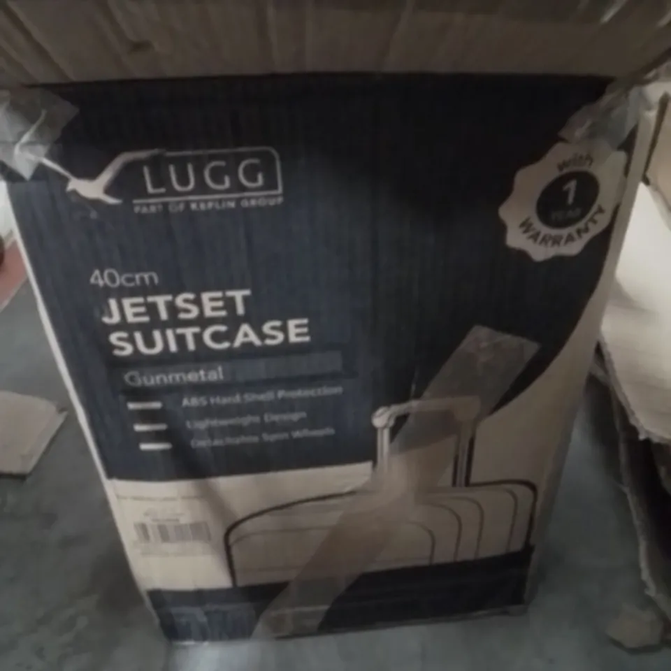 BOXED LUGG 40CM JETSET SUITCASE GUNMETAL 