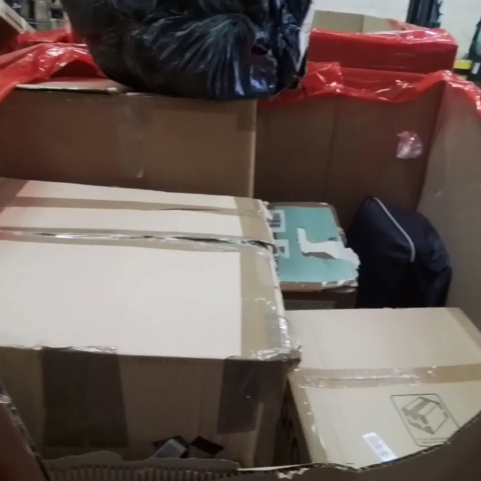 PALLET OF ASSORTED HOUSEHOLD GOODS AND PRODUCTS TO INCLUDE;TOILET SEAT,WATER TABLE,BAG