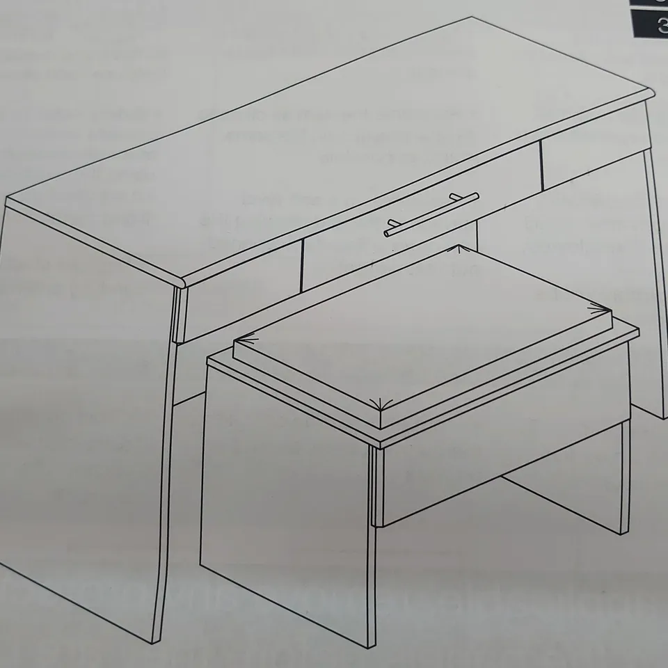 BRAND NEW BOXED NORMANDY DRESSER AND STOOL OAK (1 BOX)