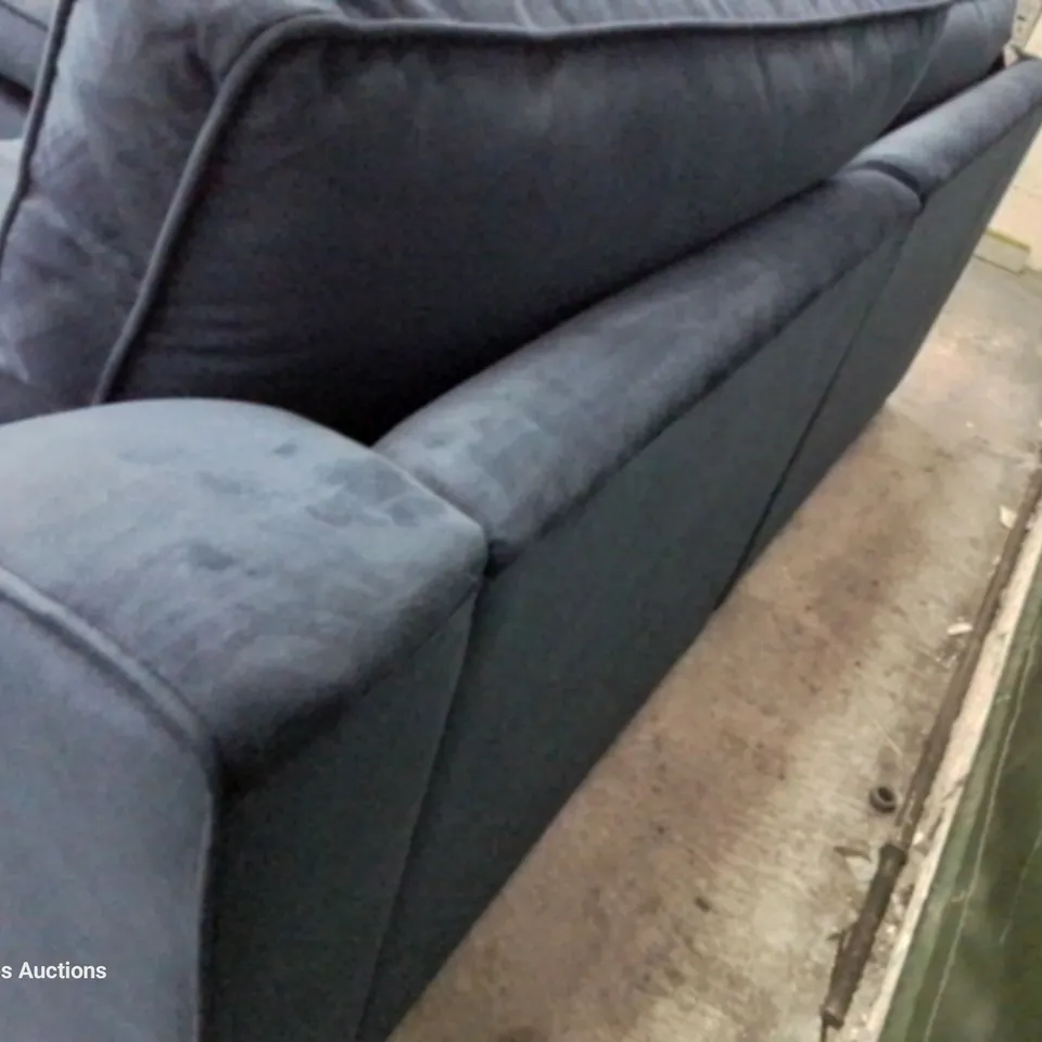 QUALITY BRITISH DESIGNER & MANUFACTURED LOUNGE Co. ISOBEL CHAISE SOFA MIDNIGHT INDIGO FABRIC