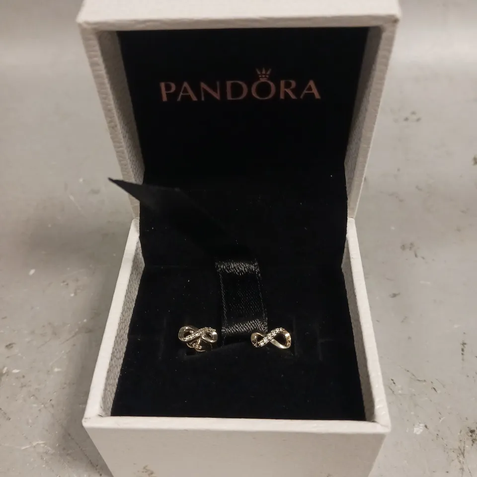 PANDORA INFINITY TWIST STUD EARRINGS 