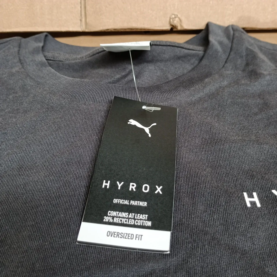 PUMA X HYROX WORLD T SHIRT FLAT DARK GREY MEDIUM TAGGED