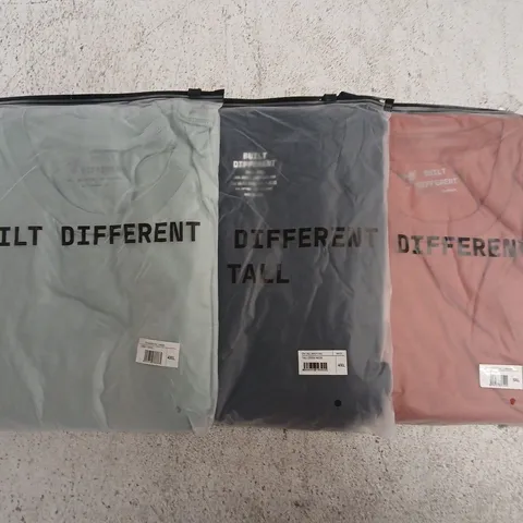 SET OF APPROXIMATELY 10 ASSORTED BUILT DIFFERENT T-SHIRTS/SHIRTS IN VARIOUS COLOURS AND SIZES