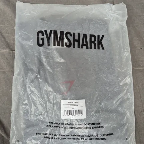 GYM SHARK OVERSIZED FIT POWER T-SHIRT IN GREY SIZE XS