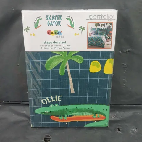 SEALED PORTFOLIO SKATER GATOR DUVET SET - SINGLE 