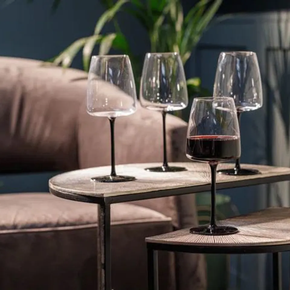 BOXED SET OF 4 MIKASA PALERMO CRYSTAL RED WINE GLASSES - 450ML (1 BOX)