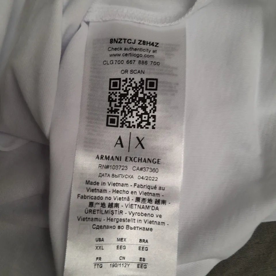 ARMANI EXCHANGE WHITE T-SHIRT - XXL