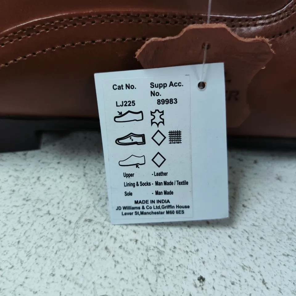 JACAMO BROWN LEATHER LOAFERS – MEN'S SLIP-ON SHOES UK SIZE 13
