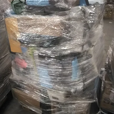PALLET OF ASSORTED HOUSEHOLD GOODS AND PRODUCTS TO INCLUDE; OSCILLATING FAN, PARASOL BASE, COOLER, CAMPING WAGON ETC
