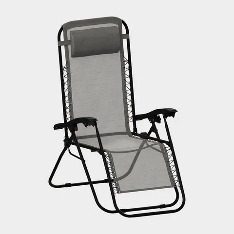 INNOVATORS FOLDING ZERO GRAVITY RECLINING CHAIR IN GREY - COLLECTION ONLY