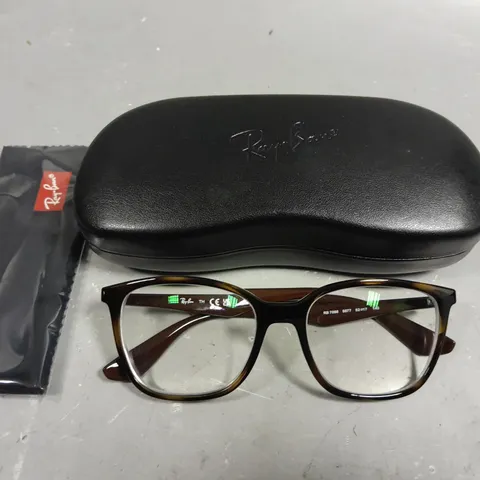 RAY BAN GLASSES WITH BROWN FRAMES IN CASE
