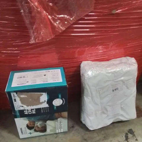 PALLET OF ASSORTED HOUSEHOLD GOODS AND PRODUCTS TO INCLUDE;BREATHING MASK,MATTRESS TOPPER 