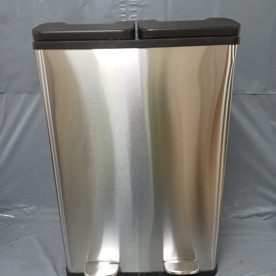 BOXED HABITAT TWIN COMPARTMENT 55L RECYCLING BIN - COLLECTION ONLY 