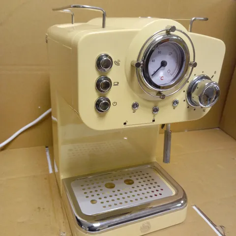 SWAN RETRO PUMP ESPRESSO COFFEE MACHINE - CREAM