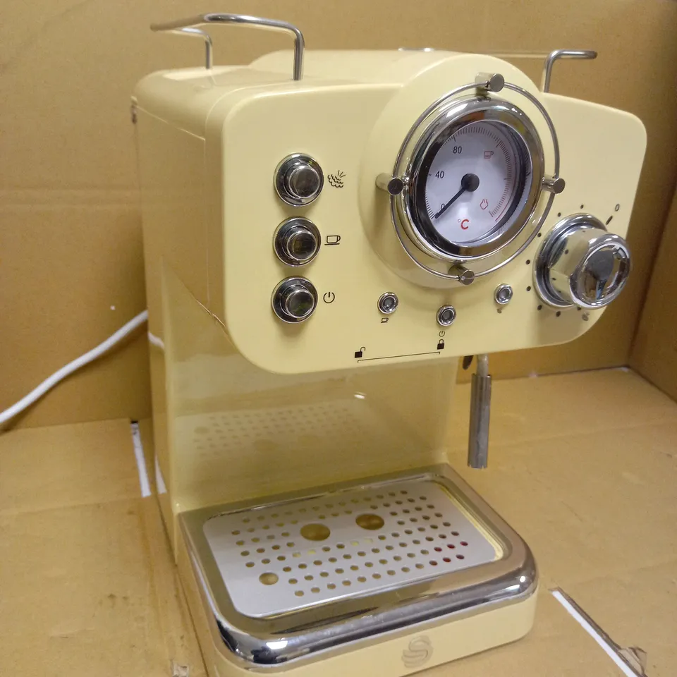 SWAN RETRO PUMP ESPRESSO COFFEE MACHINE - CREAM