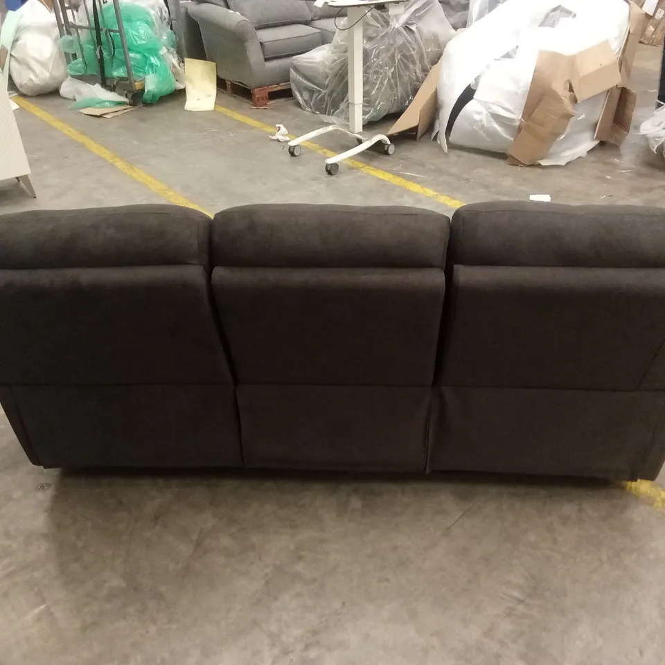 ALBION CHENILLE 3 SEATER HIGH BACK MANUAL RECLINER SOFA - CHARCOAL RRP £679