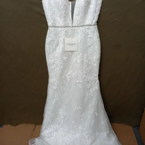 HERAWHITE BRIDAL EMBELLISHED WEDDING DRESS - UK 20